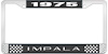 1975 Impala Black And Chrome License Plate Frame With White Lettering - image 1