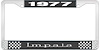 1977 Impala Black And Chrome License Plate Frame With White Lettering - image 1