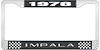 1978 Impala Black And Chrome License Plate Frame With White Lettering - image 1
