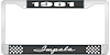 1981 Impala Black And Chrome License Plate Frame With White Lettering - image 1