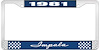 1981 Impala Blue And Chrome License Plate Frame With White Lettering - image 1