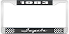 1983 Impala Black And Chrome License Plate Frame With White Lettering - image 1