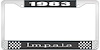 1983 Impala Black And Chrome License Plate Frame With White Lettering - image 1