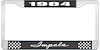 1984 Impala Black And Chrome License Plate Frame With White Lettering - image 1