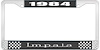 1984 Impala Black And Chrome License Plate Frame With White Lettering - image 1