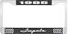 1985 Impala Black And Chrome License Plate Frame With White Lettering - image 1