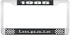1985 Impala Black And Chrome License Plate Frame With White Lettering - image 1