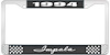 1994 Impala Black And Chrome License Plate Frame With White Lettering - image 1