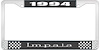 1994 Impala Black And Chrome License Plate Frame With White Lettering - image 1