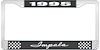 1995 Impala Black And Chrome License Plate Frame With White Lettering - image 1