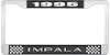 1995 Impala Black And Chrome License Plate Frame With White Lettering - image 1