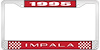 1995 Impala Red And Chrome License Plate Frame With White Lettering - image 1