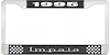 1995 Impala Black And Chrome License Plate Frame With White Lettering - image 1
