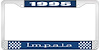 1995 iimpala Blue And Chrome License Plate Frame With White Lettering - image 1