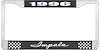 1996 Impala Black And Chrome License Plate Frame With White Lettering - image 1