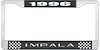 1996 Impala Black And Chrome License Plate Frame With White Lettering - image 1