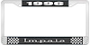 1996 Impala Black And Chrome License Plate Frame With White Lettering - image 1