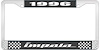 1996 Impala Black And Chrome License Plate Frame With White Lettering - image 1