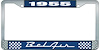 1955 Bel Air Blue And Chrome License Plate Frame With White Lettering - image 1