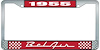 1955 Bel Air Red And Chrome License Plate Frame With White Lettering - image 1