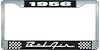 1956 Bel Air Black And Chrome License Plate Frame With White Lettering - image 1