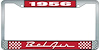 1956 Bel Air Red And Chrome License Plate Frame With White Lettering - image 1