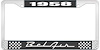1958 Bel Air Black And Chrome License Plate Frame With White Lettering - image 1