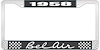 1958 Bel Air Black And Chrome License Plate Frame With White Lettering - image 1