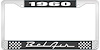 1960 Bel Air Black And Chrome License Plate Frame With White Lettering - image 1