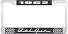 1962 Bel Air Black And Chrome License Plate Frame With White Lettering - image 1