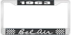 1963 Bel Air Black And Chrome License Plate Frame With White Lettering - image 1