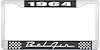 1964 Bel Air Black And Chrome License Plate Frame With White Lettering - image 1