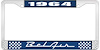 1964 Bel Air Blue And Chrome License Plate Frame With White Lettering - image 1