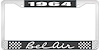 1964 Bel Air Black And Chrome License Plate Frame With White Lettering - image 1