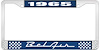 1965 Bel Air Blue And Chrome License Plate Frame With White Lettering - image 1