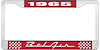 1965 Bel Air Red And Chrome License Plate Frame With White Lettering - image 1