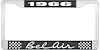 1966 Bel Air Black And Chrome License Plate Frame With White Lettering - image 1