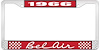 1966 Bel Air Red And Chrome License Plate Frame With White Lettering - image 1