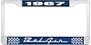 1967 Bel Air Blue And Chrome License Plate Frame With White Lettering - image 1