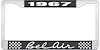 1967 Bel Air Black And Chrome License Plate Frame With White Lettering - image 1