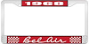 1968 Bel Air Red And Chrome License Plate Frame With White Lettering - image 1
