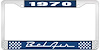 1970 Bel Air Blue And Chrome License Plate Frame With White Lettering - image 1