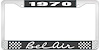 1970 Bel Air Black And Chrome License Plate Frame With White Lettering - image 1
