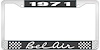 1971 Bel Air Black And Chrome License Plate Frame With White Lettering - image 1