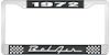 1972 Bel Air Black And Chrome License Plate Frame With White Lettering - image 1