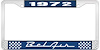 1972 Bel Air Blue And Chrome License Plate Frame With White Lettering - image 1