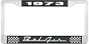 1973 Bel Air Black And Chrome License Plate Frame With White Lettering - image 1