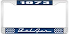 1973 Bel Air Blue And Chrome License Plate Frame With White Lettering - image 1