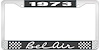 1973 Bel Air Black And Chrome License Plate Frame With White Lettering - image 1