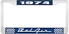 1974 Bel Air Blue And Chrome License Plate Frame With White Lettering - image 1